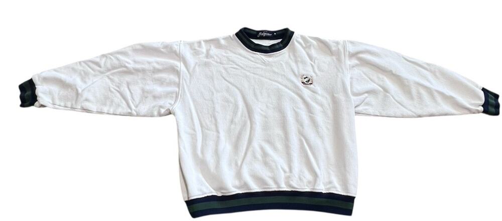 Jack Nicklaus Vtg 90s Crest Sweatshirt M White USA Preppy Golf Classic